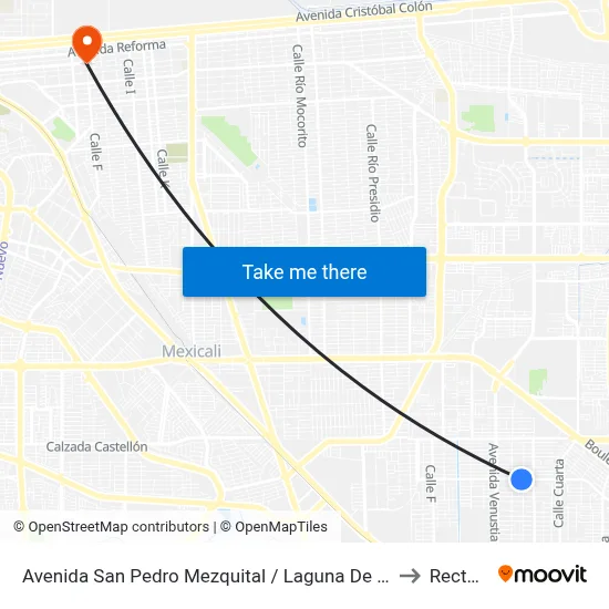 Avenida San Pedro Mezquital / Laguna De Guzmán to Rectoria map