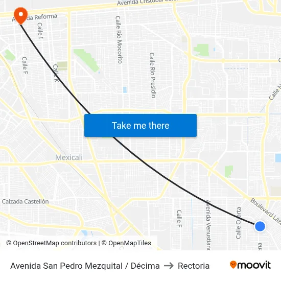 Avenida San Pedro Mezquital / Décima to Rectoria map