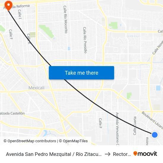 Avenida San Pedro Mezquital / Río Zitacuaro to Rectoria map