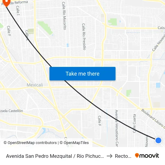 Avenida San Pedro Mezquital / Río Pichucalco to Rectoria map
