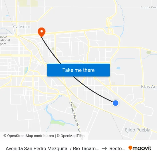 Avenida San Pedro Mezquital / Río Tacambaro to Rectoria map