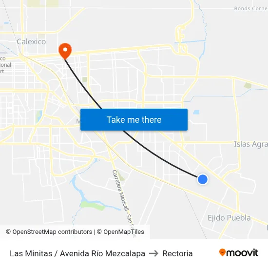 Las Minitas / Avenida Río Mezcalapa to Rectoria map