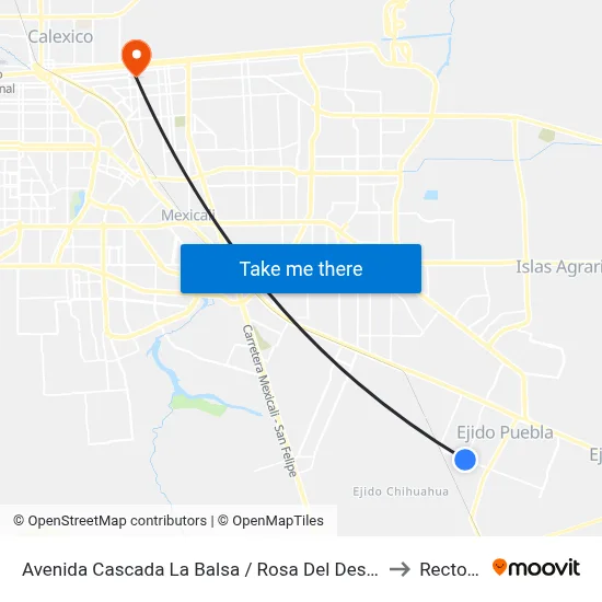 Avenida Cascada La Balsa / Rosa Del Desierto to Rectoria map