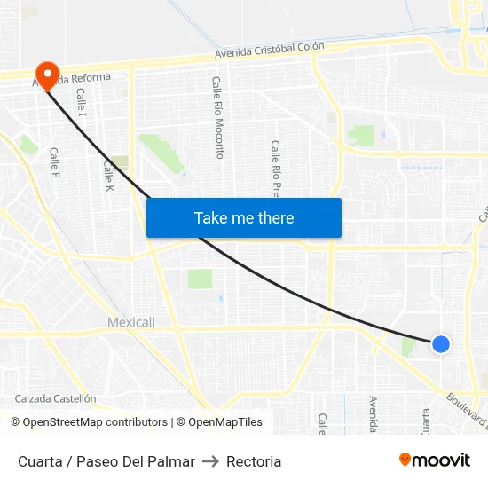 Cuarta / Paseo Del Palmar to Rectoria map