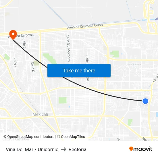 Viña Del Mar / Unicornio to Rectoria map