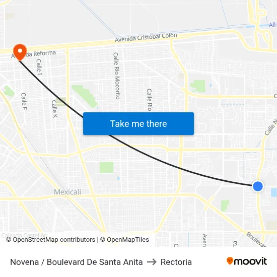 Novena / Boulevard De Santa Anita to Rectoria map