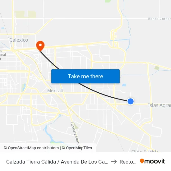 Calzada Tierra Cálida / Avenida De Los Galeana to Rectoria map