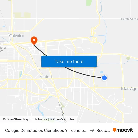Colegio De Estudios Científicos Y Tecnológicos to Rectoria map