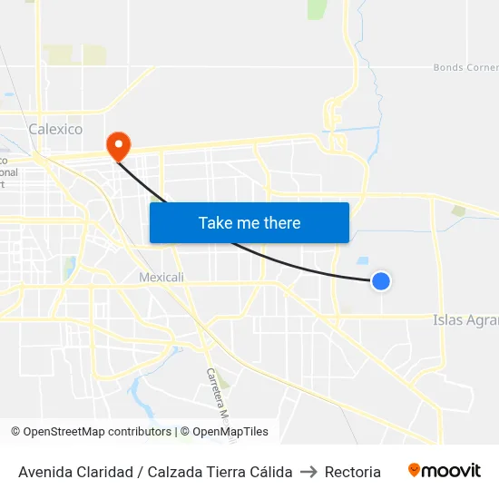 Avenida Claridad / Calzada Tierra Cálida to Rectoria map