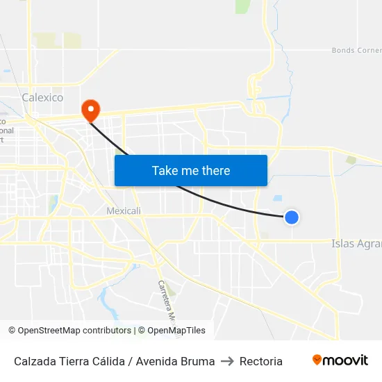 Calzada Tierra Cálida / Avenida Bruma to Rectoria map