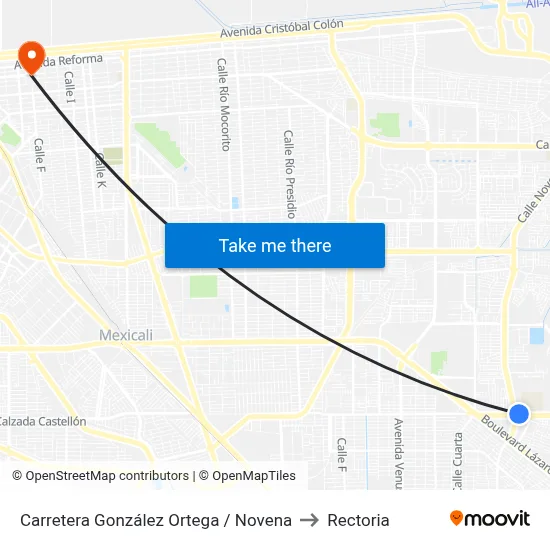 Carretera González Ortega / Novena to Rectoria map