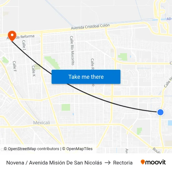 Novena / Avenida Misión De San Nicolás to Rectoria map