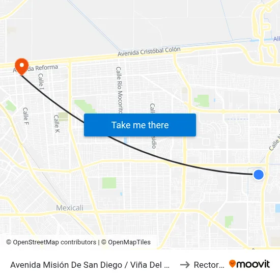 Avenida Misión De San Diego / Viña Del Mar to Rectoria map