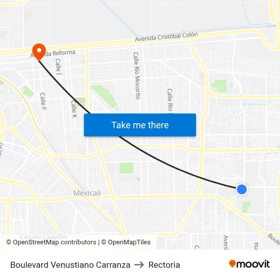 Boulevard Venustiano Carranza to Rectoria map