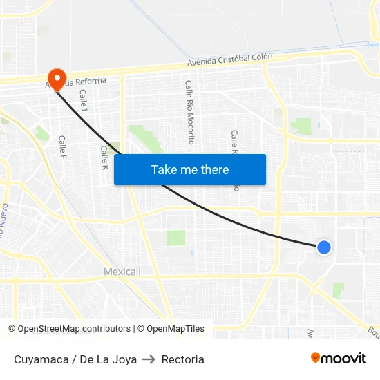 Cuyamaca / De La Joya to Rectoria map