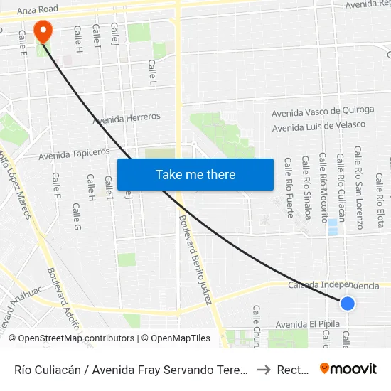 Río Culiacán / Avenida Fray Servando Teresa De Mier to Rectoria map