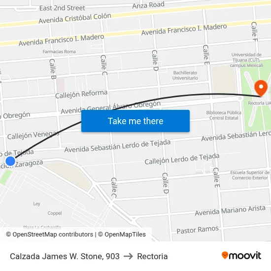 Calzada James W. Stone, 903 to Rectoria map
