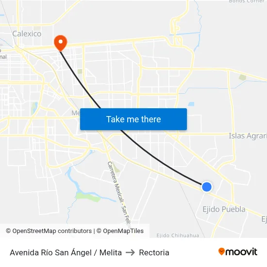 Avenida Río San Ángel / Melita to Rectoria map