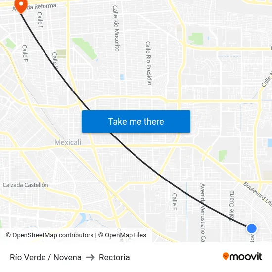 Río Verde / Novena to Rectoria map