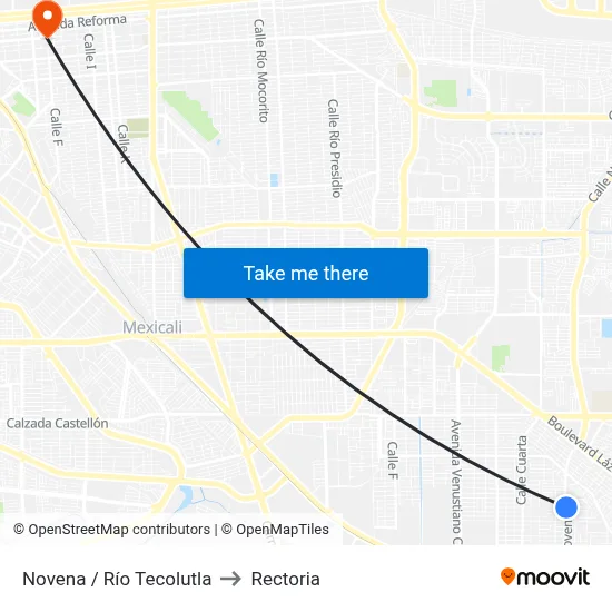 Novena / Río Tecolutla to Rectoria map
