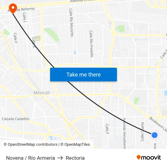 Novena / Río Armería to Rectoria map