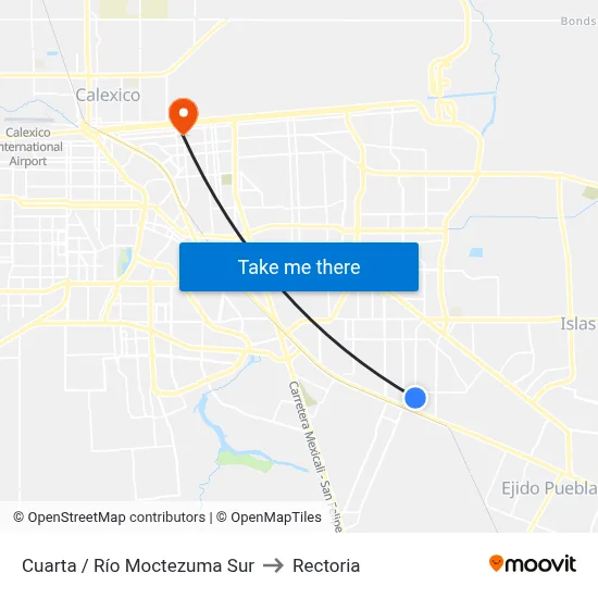 Cuarta / Río Moctezuma Sur to Rectoria map