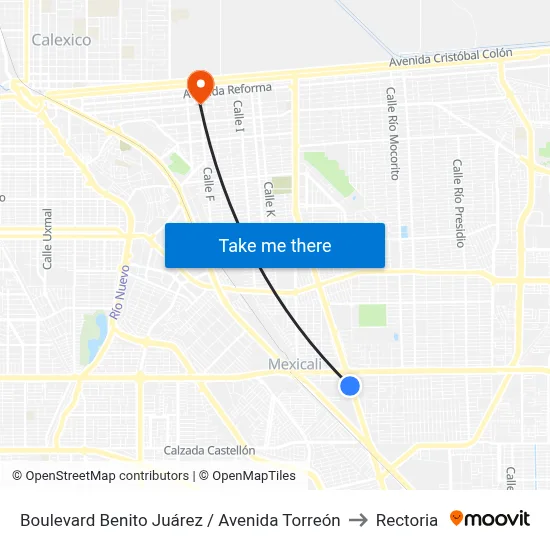 Boulevard Benito Juárez / Avenida Torreón to Rectoria map