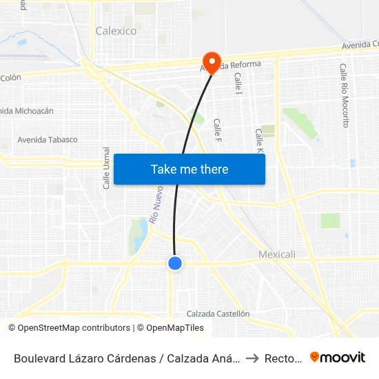 Boulevard Lázaro Cárdenas / Calzada Anáhuac to Rectoria map