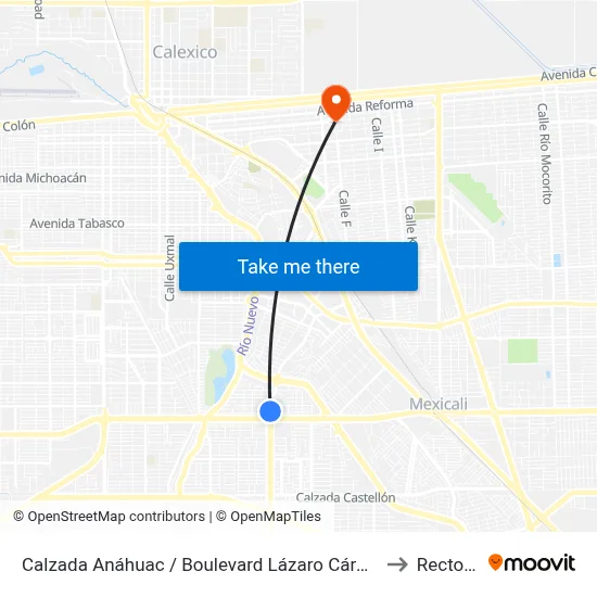 Calzada Anáhuac / Boulevard Lázaro Cárdenas to Rectoria map