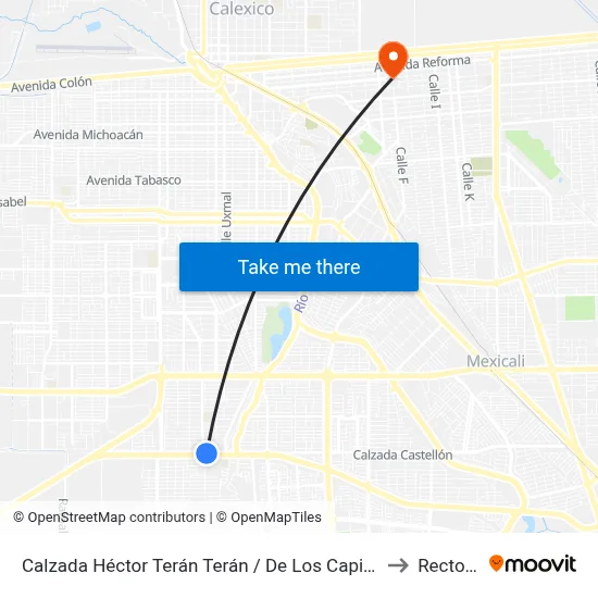 Calzada Héctor Terán Terán / De Los Capitanes to Rectoria map