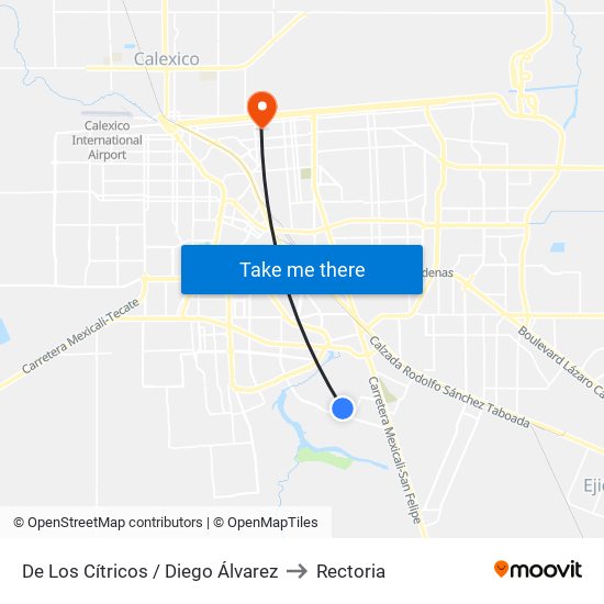 De Los Cítricos / Diego Álvarez to Rectoria map