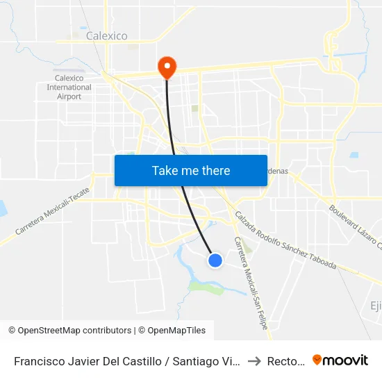 Francisco Javier Del Castillo / Santiago Vidaurri to Rectoria map