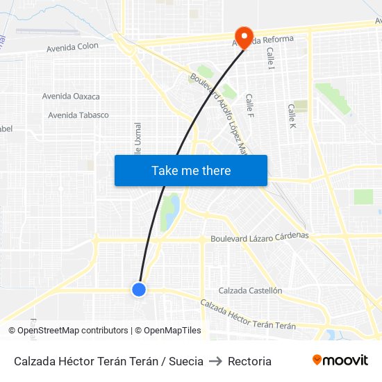 Calzada Héctor Terán Terán / Suecia to Rectoria map