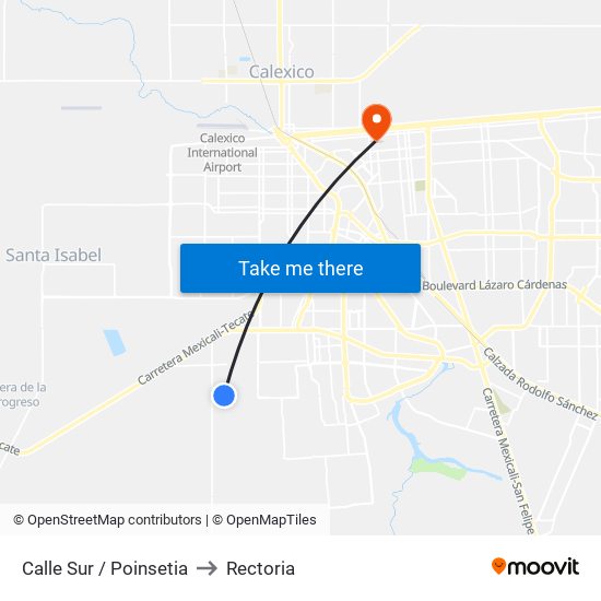 Calle Sur / Poinsetia to Rectoria map