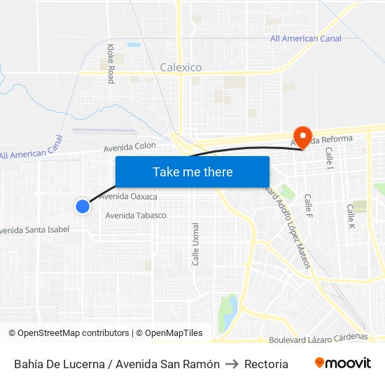 Bahía De Lucerna / Avenida San Ramón to Rectoria map