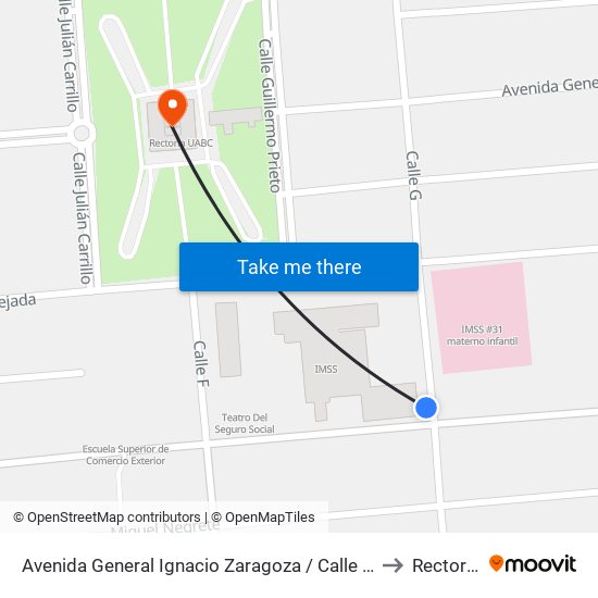 Avenida General Ignacio Zaragoza / Calle G to Rectoria map