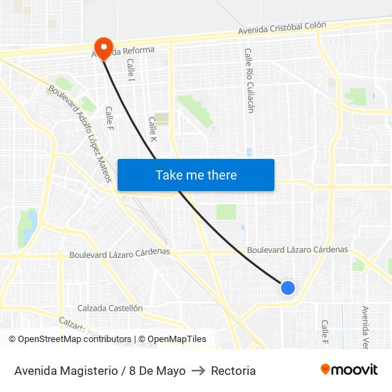Avenida Magisterio / 8 De Mayo to Rectoria map