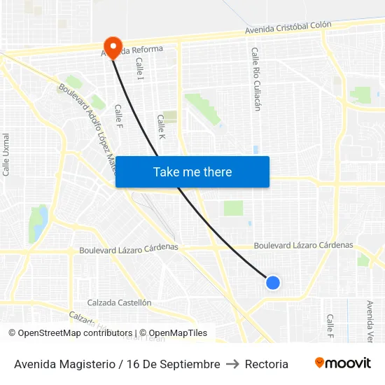 Avenida Magisterio / 16 De Septiembre to Rectoria map