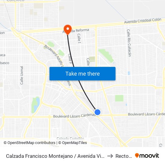 Calzada Francisco Montejano / Avenida Victoria to Rectoria map