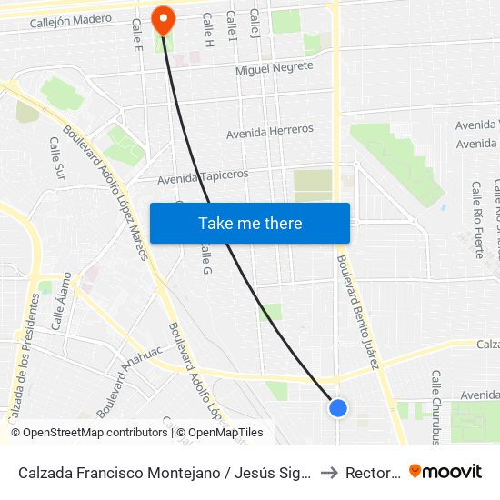 Calzada Francisco Montejano / Jesús Sigala to Rectoria map