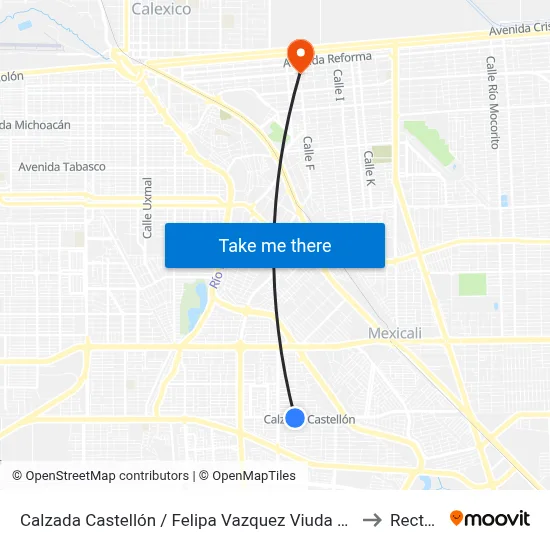 Calzada Castellón / Felipa Vazquez Viuda De Arellano to Rectoria map