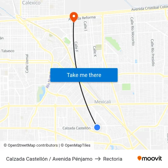 Calzada Castellón / Avenida Pénjamo to Rectoria map
