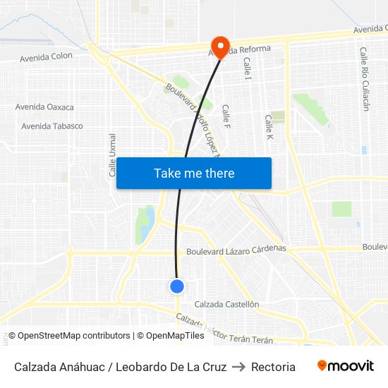Calzada Anáhuac / Leobardo De La Cruz to Rectoria map