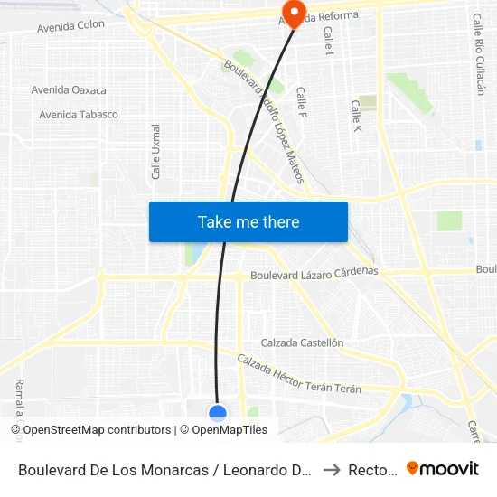 Boulevard De Los Monarcas / Leonardo Da Vinci to Rectoria map
