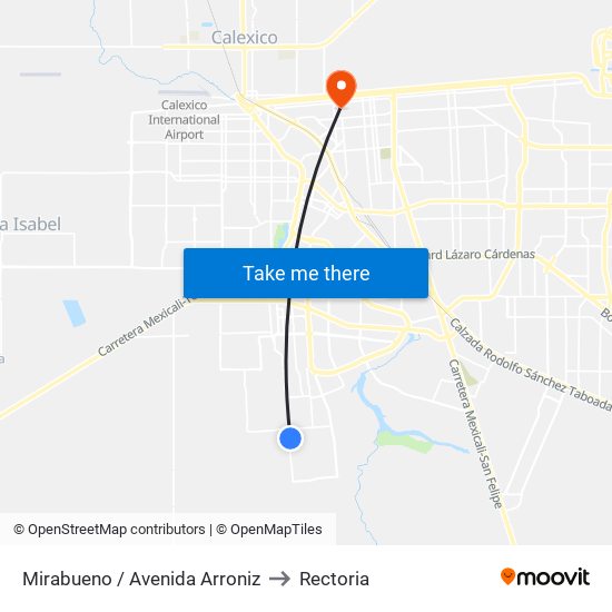 Mirabueno / Avenida Arroniz to Rectoria map