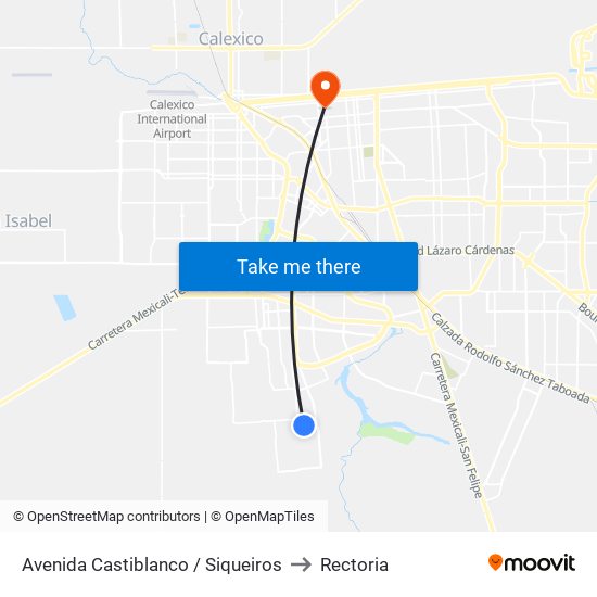 Avenida Castiblanco / Siqueiros to Rectoria map