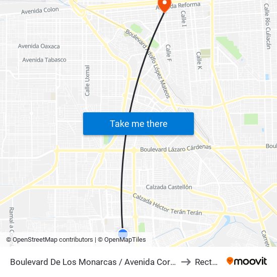 Boulevard De Los Monarcas / Avenida Corona Real to Rectoria map