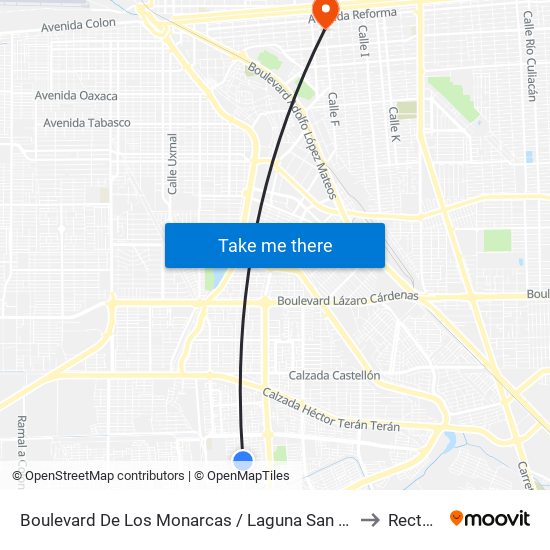 Boulevard De Los Monarcas / Laguna San Cristóbal to Rectoria map