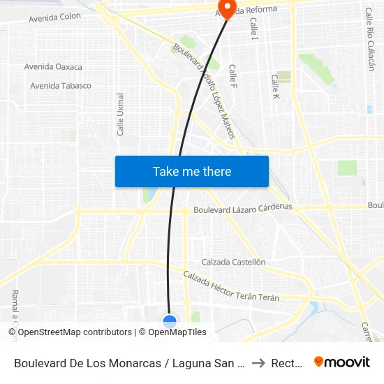 Boulevard De Los Monarcas / Laguna San Cristóbal to Rectoria map