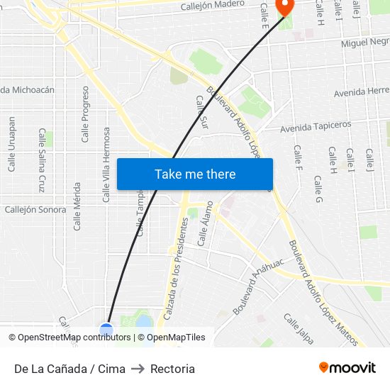 De La Cañada / Cima to Rectoria map